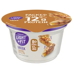 Dannon Light + Fit Caramel Apple Pie Greek Fat Free Yogurt, 5.3 OZ Yogurt Cup