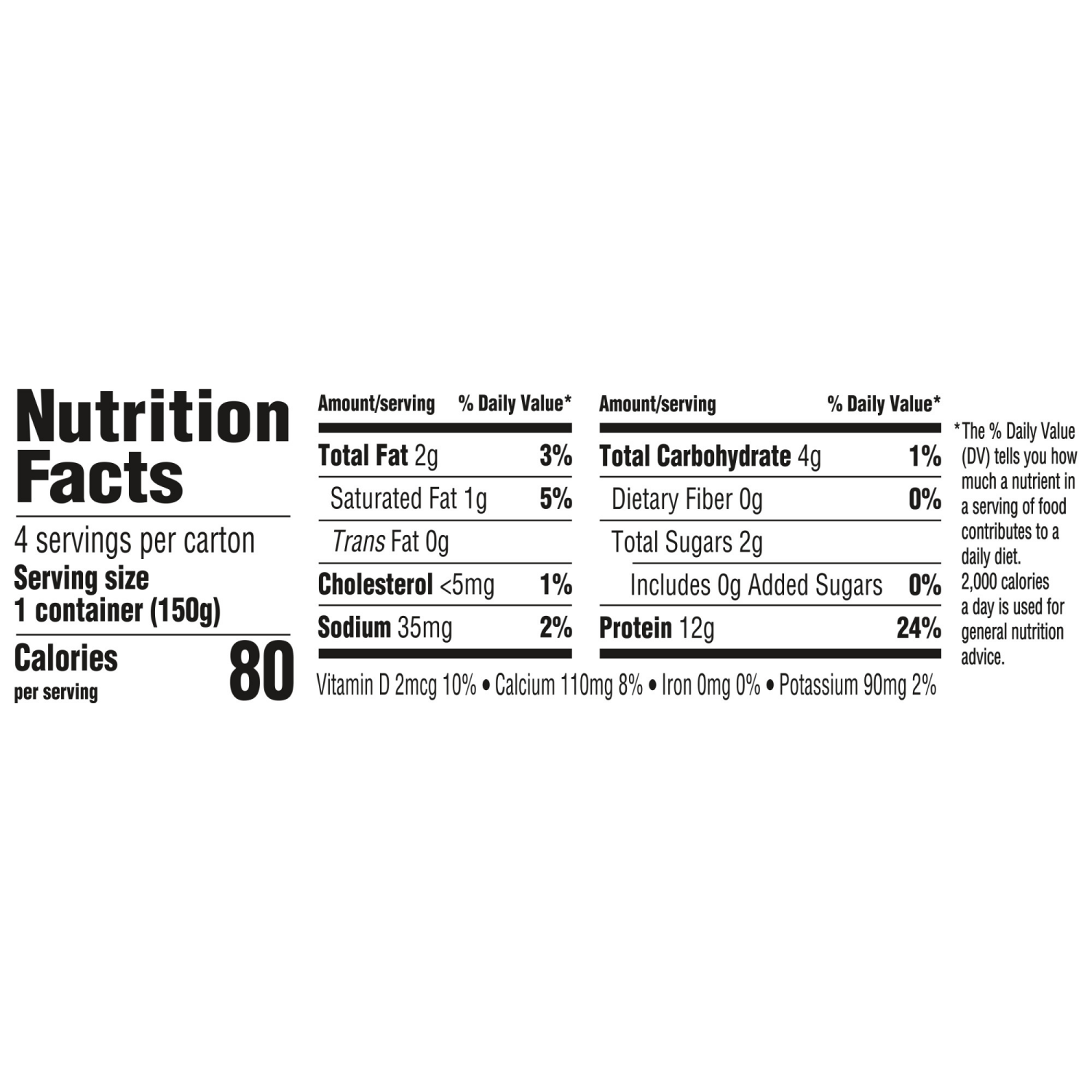 slide 5 of 5, Too Good & Co. Vanilla Flavored Lower Sugar, Low Fat Greek Yogurt Cultured Product, 4 Count, 5.3 OZ Cups, 4 ct