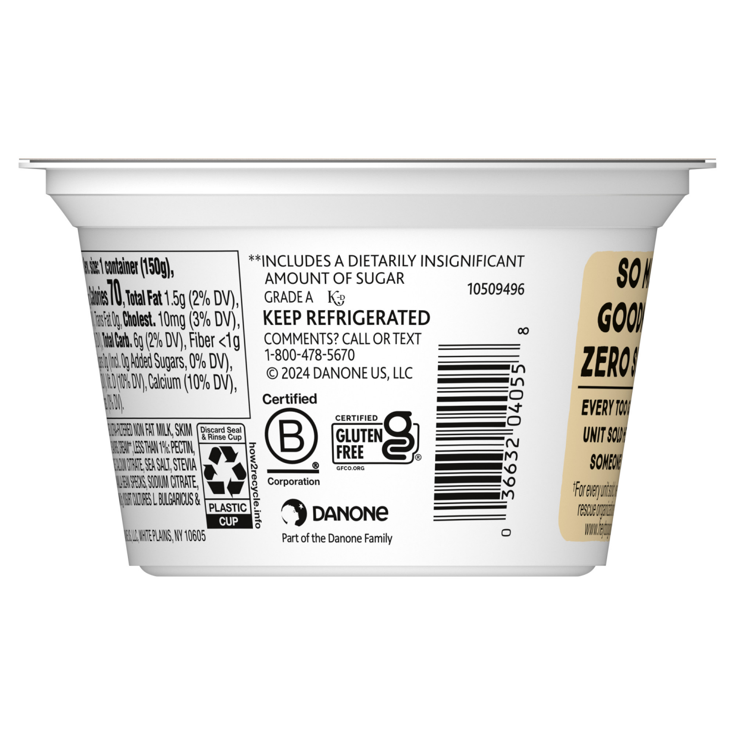 slide 3 of 5, Too Good & Co. Yogurt, Zero Sugar, Madagascar Vanilla Flavored, 5.3 oz