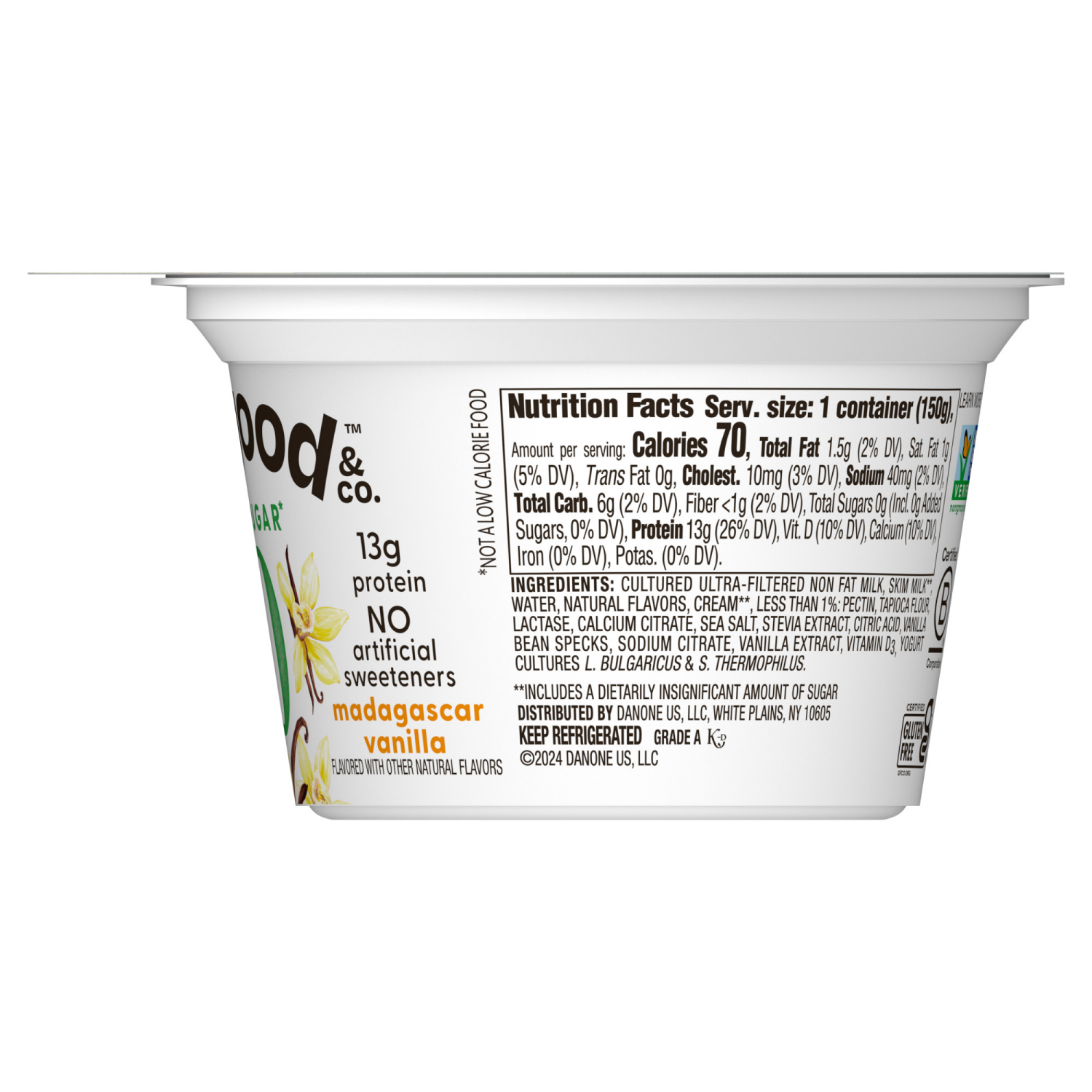 slide 4 of 5, Too Good & Co. Yogurt, Zero Sugar, Madagascar Vanilla Flavored, 5.3 oz