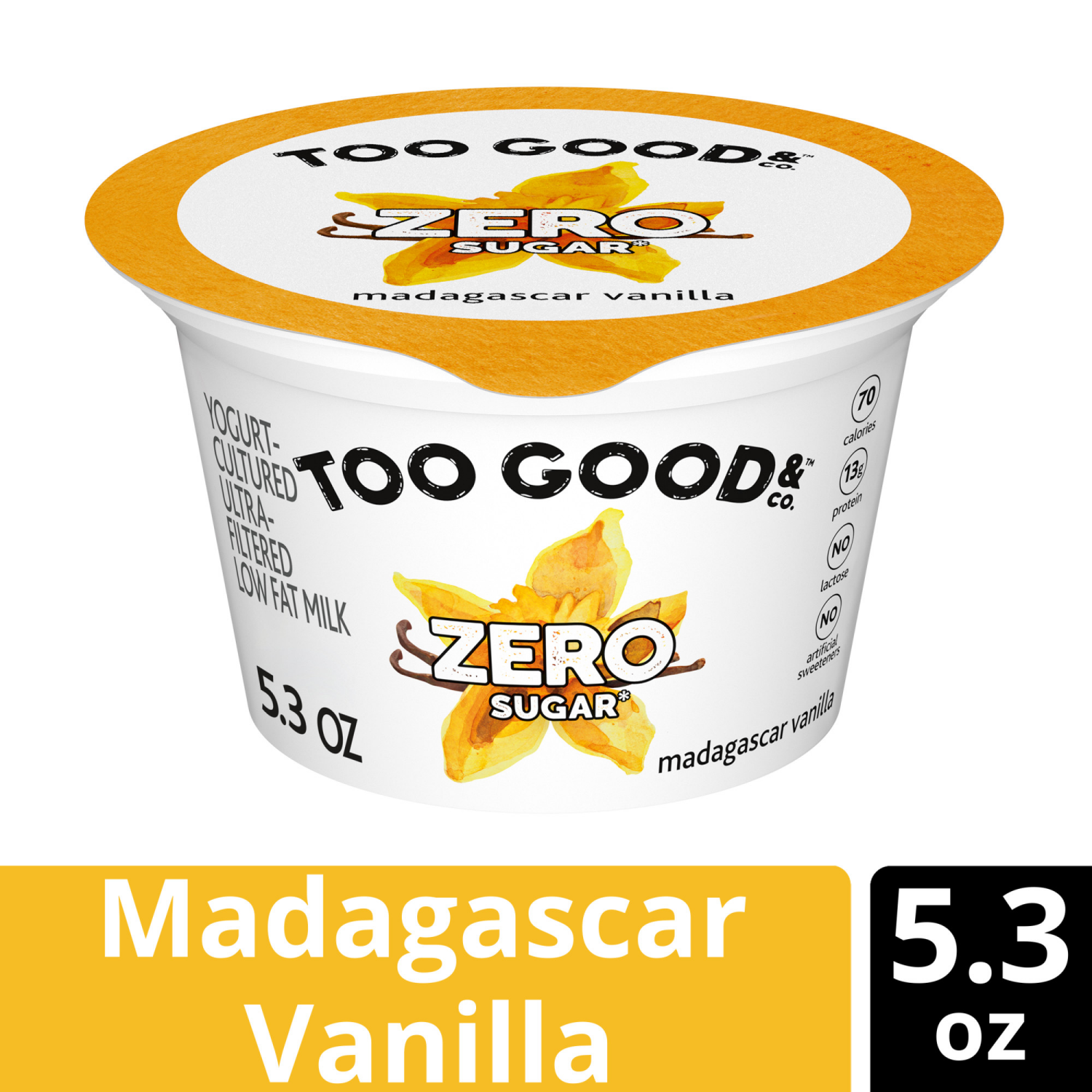 slide 1 of 5, Too Good & Co. Yogurt, Zero Sugar, Madagascar Vanilla Flavored, 5.3 oz
