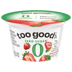 Too Good & Co. Zero Sugar Strawberry Yogurt-Cultured Ultra-Filtered Low Fat Milk Product, 5.3 OZ Cup