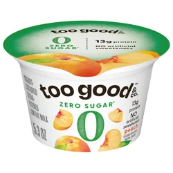 Too Good & Co. Peach Flavored Zero Sugar* Low Fat Greek Yogurt Cultured Product, 5.3 OZ Cup