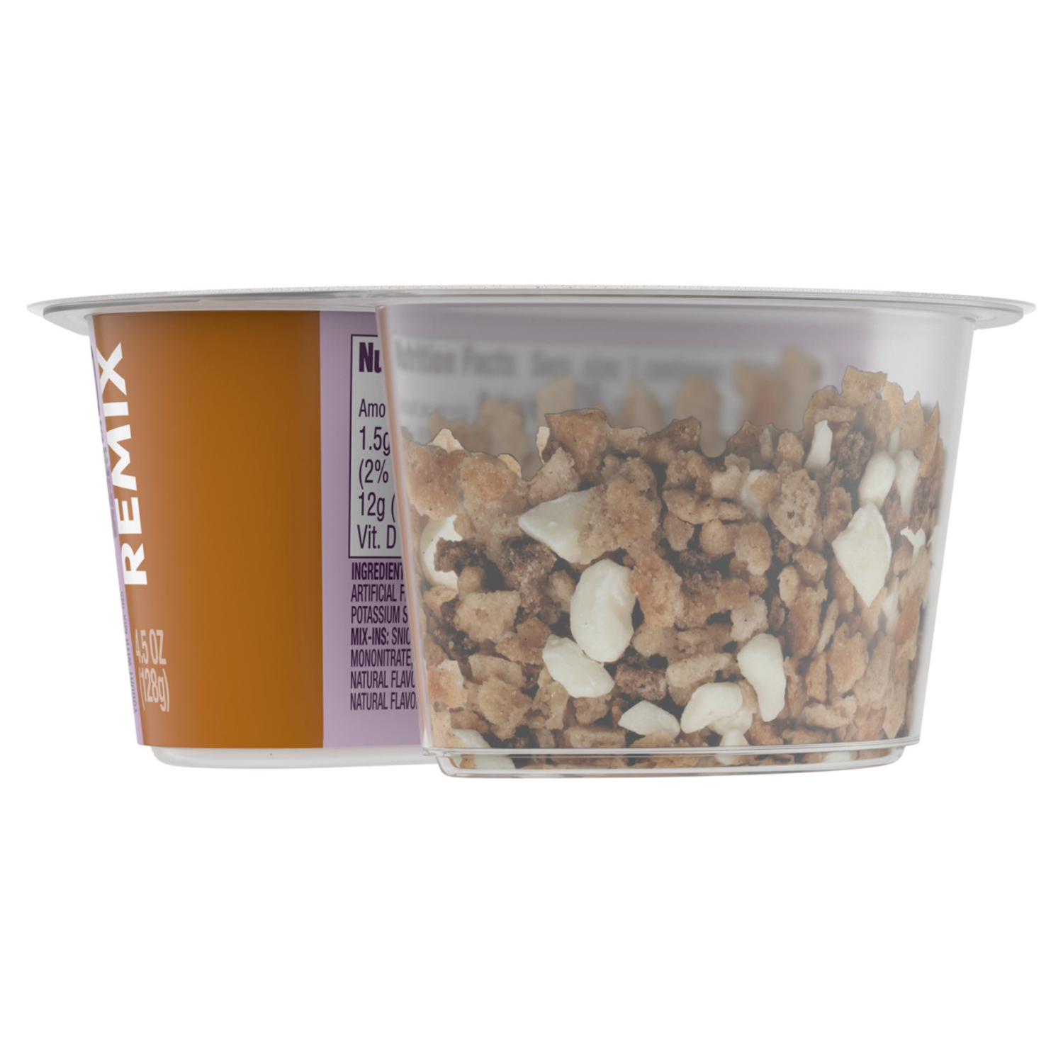 slide 5 of 6, Dannon Light + Fit Remix Caramel Apple Snickerdoodle Pie Fat Free Greek Yogurt with Snickerdoodle Pieces, White Fudge Chunks and Cinnamon Sprinkles Mix-Ins, 4.5 oz Yogurt Cup, 4.5 oz