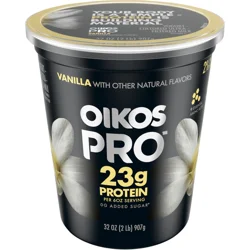Oikos Pro 23g Protein, Vanilla Yogurt-Cultured Dairy Product, 32 OZ Tub
