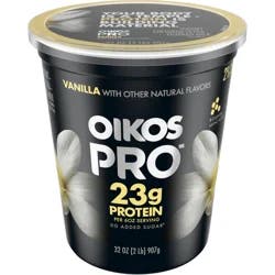 Oikos Pro 23g Protein, Vanilla Yogurt-Cultured Dairy Product, 32 OZ Tub