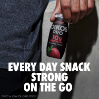 slide 14 of 29, Oikos Pro Shots Strawberry Dairy Drink, 10g of Protein, 0g Added Sugar, Convenient High Protein Snack, 6ct, 3.1 FL OZ Bottle, 3.10 fl oz