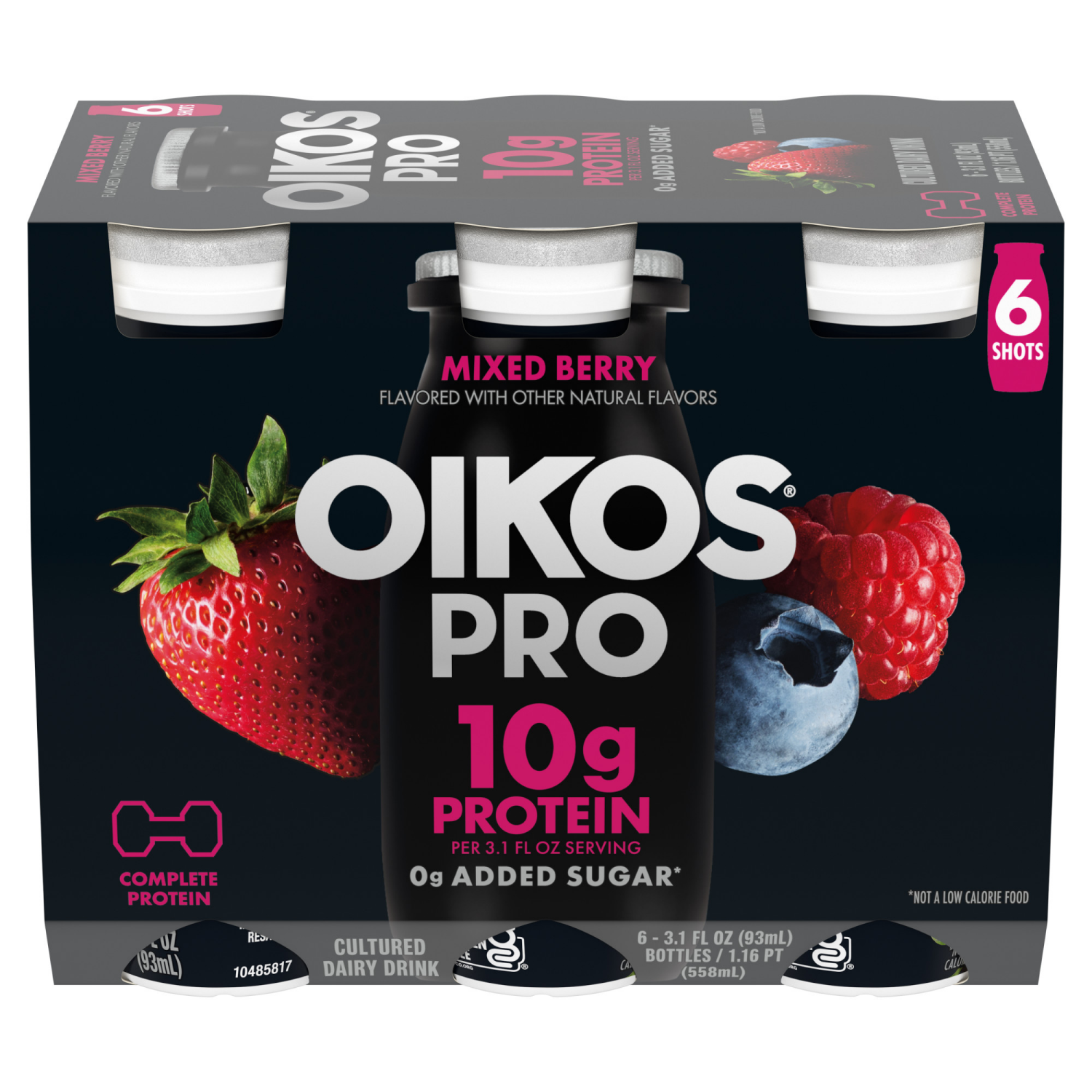 slide 2 of 8, Oikos Pro Mixed Berry, 6 ct