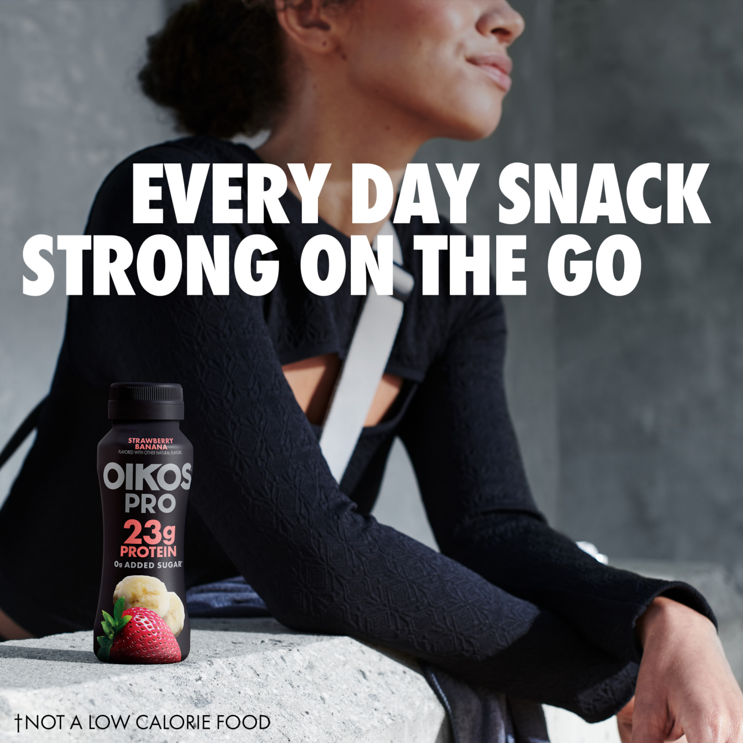 slide 3 of 8, Oikos Pro Strawberry Banana Cultured Dairy Drink, 23g Protein, 7 Fl Oz Bottle, 7 fl oz