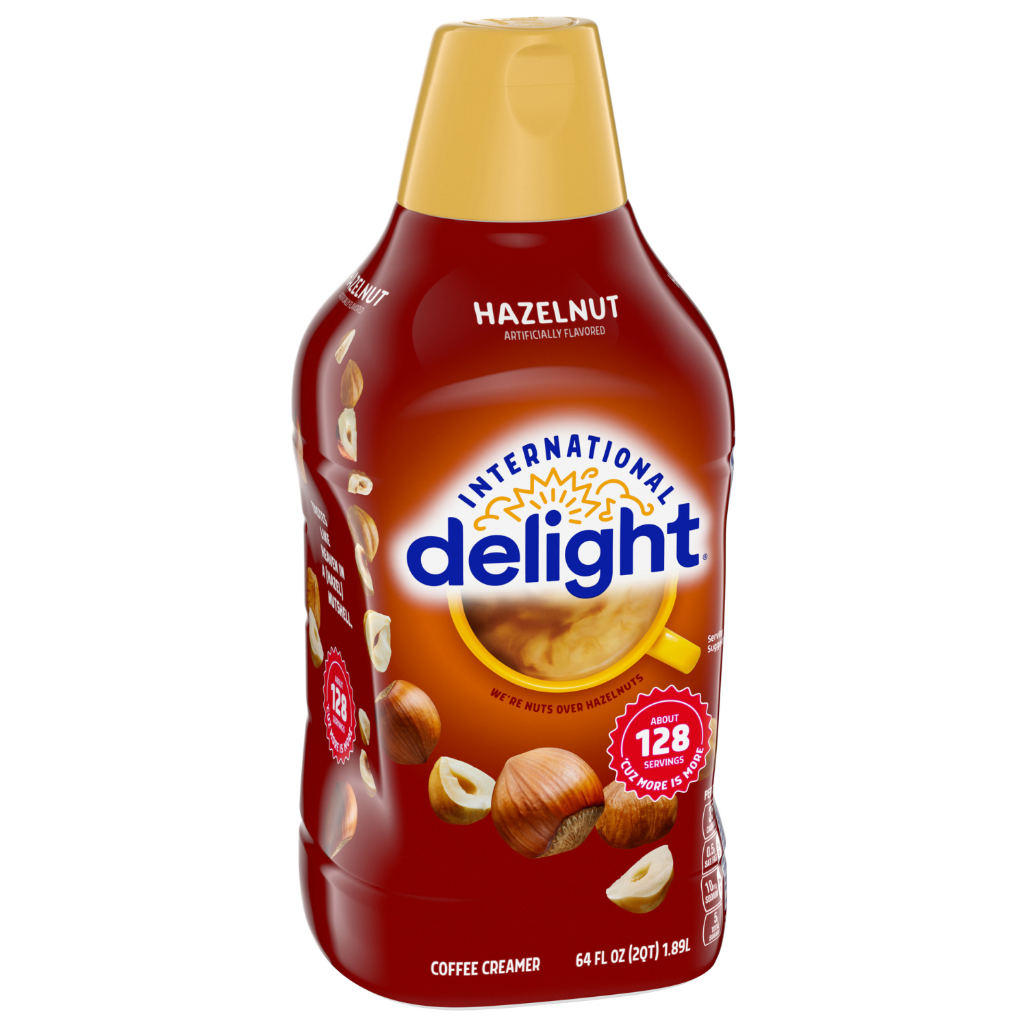 slide 4 of 5, International Delight Coffee Creamer, Hazelnut, 64 FL OZ Bottle, 64 fl oz