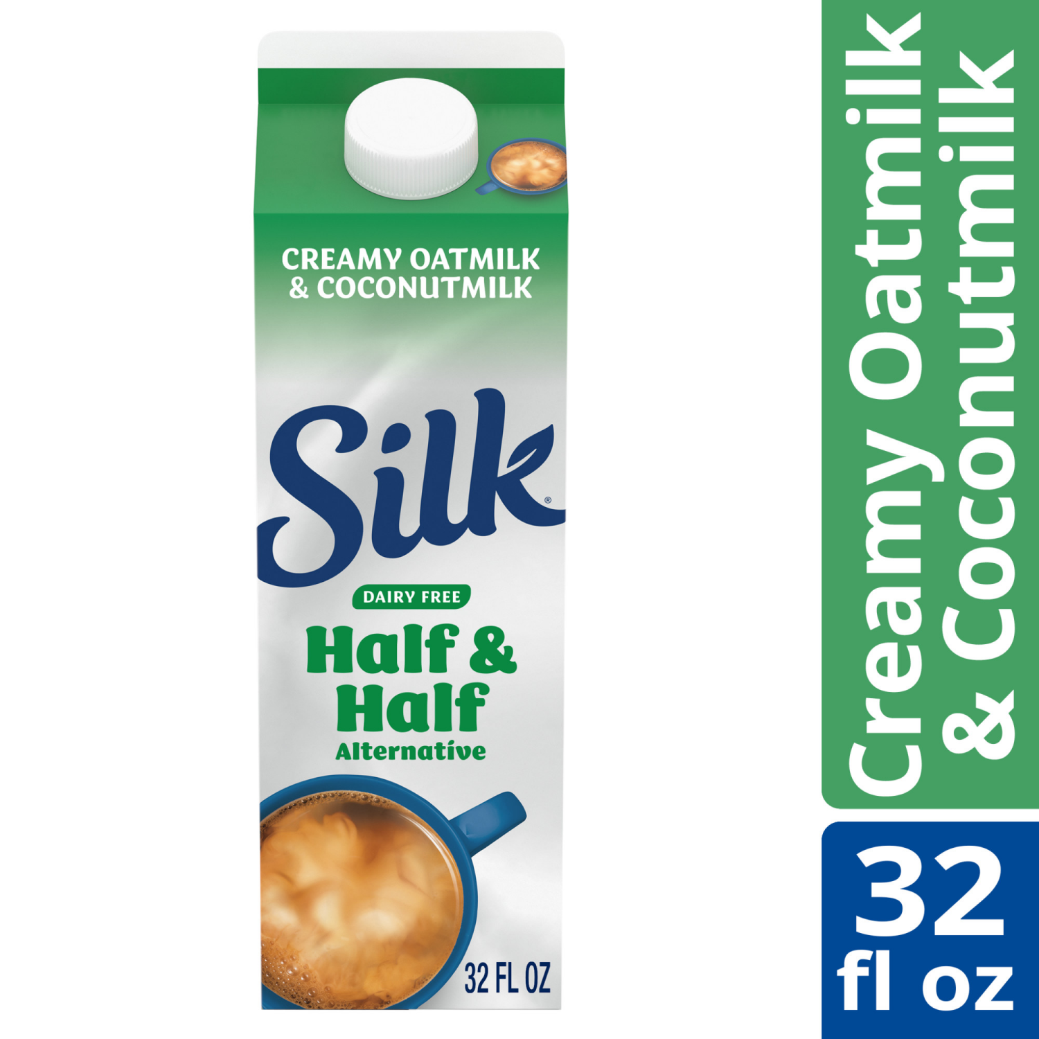 slide 2 of 5, Silk Half and Half Alternative, Dairy Free, Gluten Free, 32 FL OZ Carton, 32 fl oz