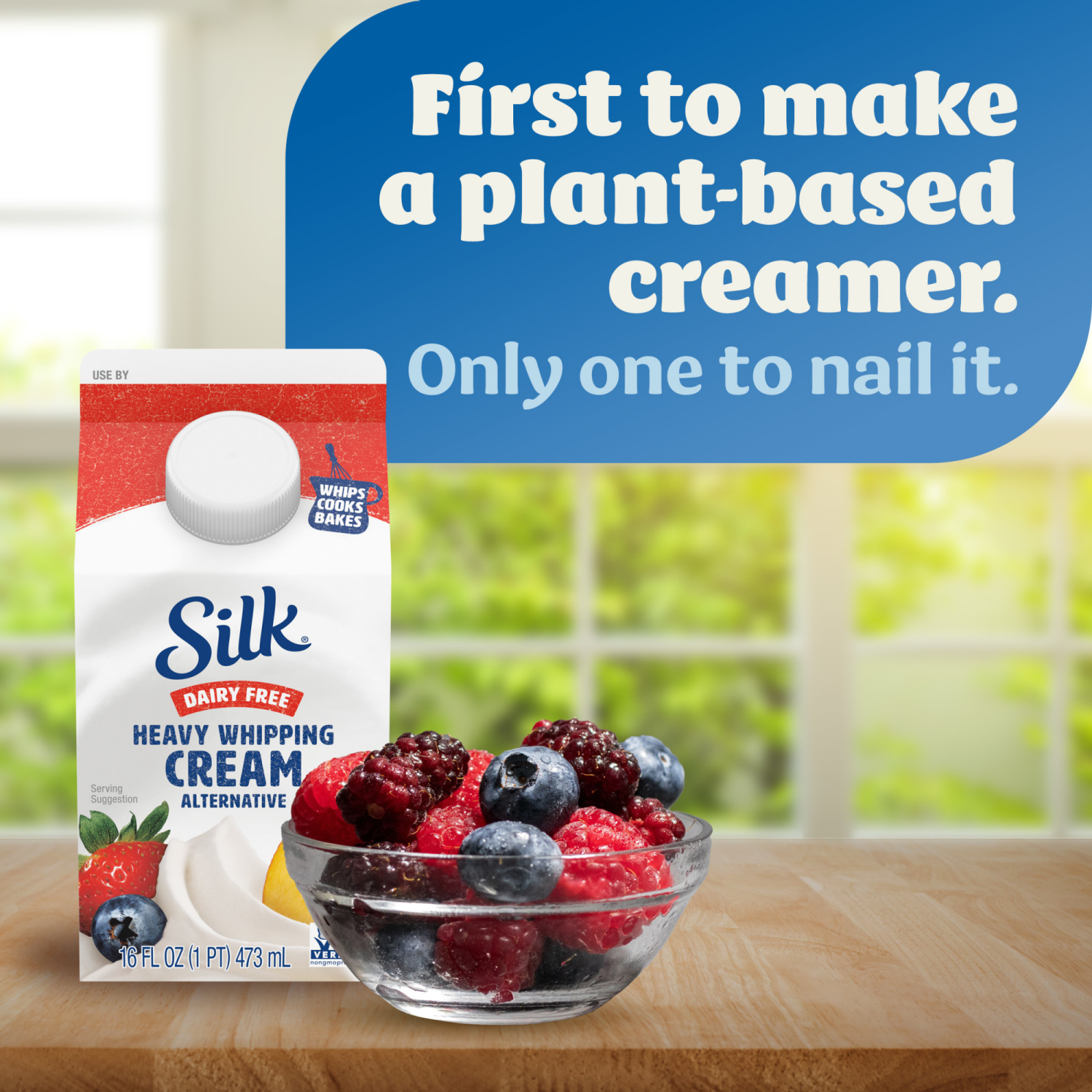 slide 3 of 5, Silk Heavy Whipping Cream Alternative, Dairy Free, Gluten Free,16 FL OZ Carton, 16 fl oz