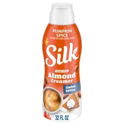 Silk Pumpkin Spice Almond Creamer, Smooth, Lusciously Creamy Limited Edition Dairy Free and Gluten Free Coffee Creamer, 32 fl oz Carton