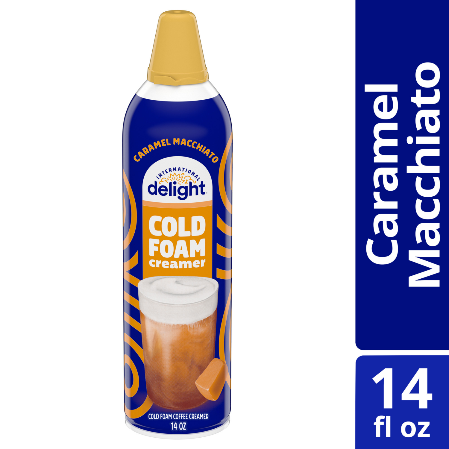 slide 2 of 5, International Delight Cold Foam Coffee Creamer, Caramel Macchiato, 14 OZ Can, 14 oz