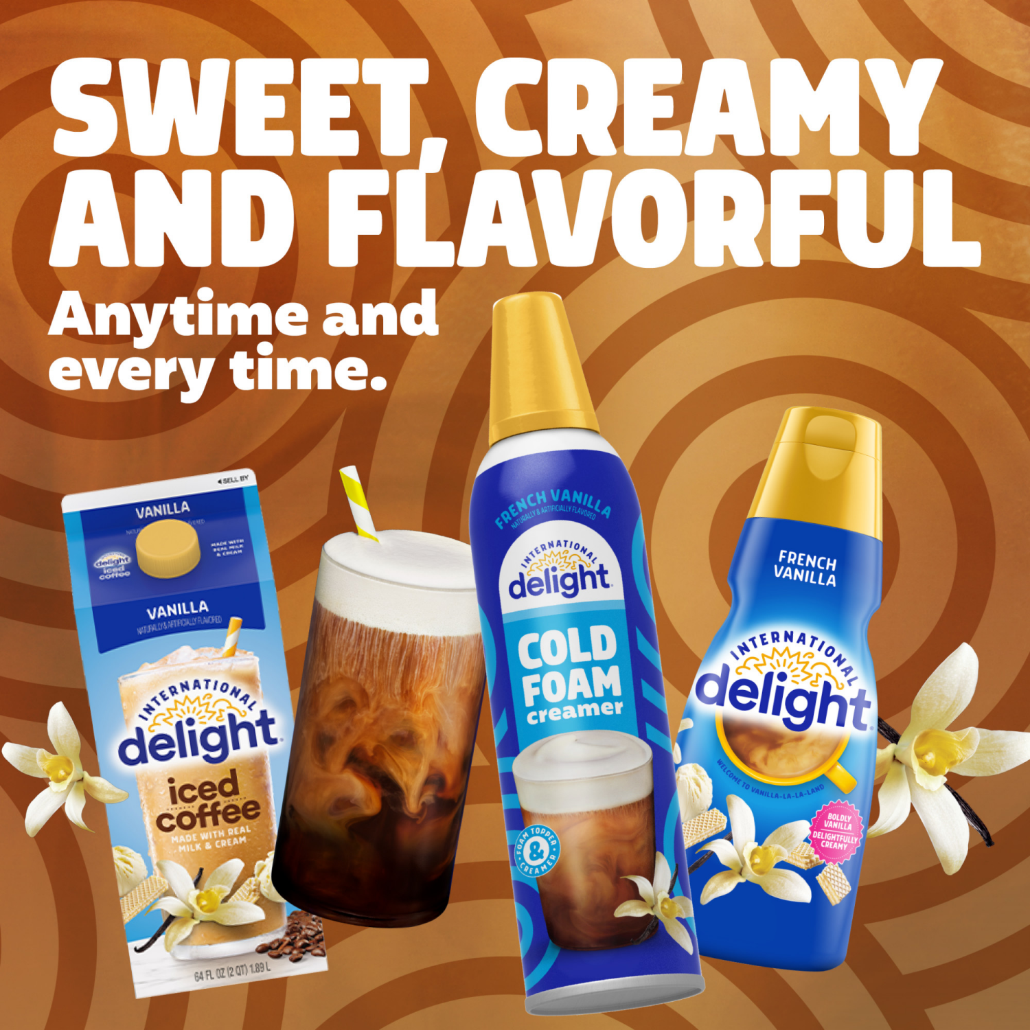 slide 4 of 5, International Delight Cold Foam Coffee Creamer, Caramel Macchiato, 14 OZ Can, 14 oz