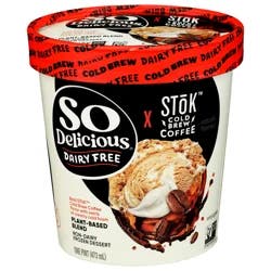 So Delicious Dairy Free SToK Cold Brew Coffee Plant Based Blend Frozen Dessert Container