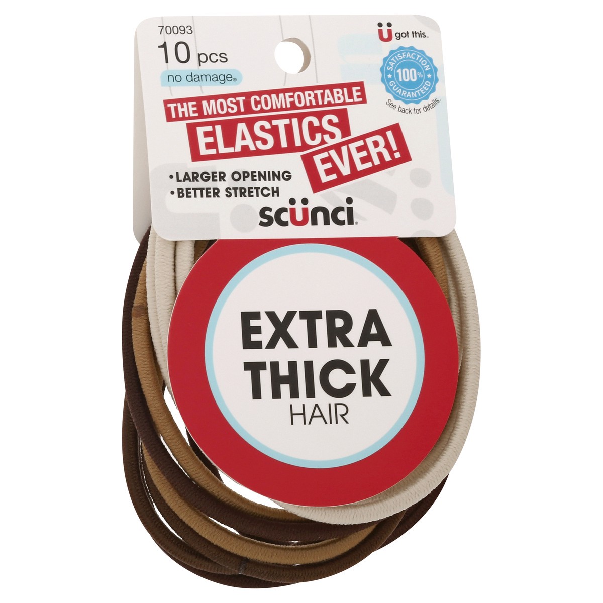 slide 2 of 8, scünci Nylon Extra Thick Elastics Brown/Blonde, 10 ct