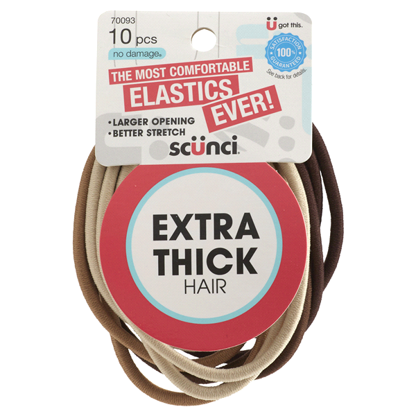 slide 1 of 8, scünci Nylon Extra Thick Elastics Brown/Blonde, 10 ct