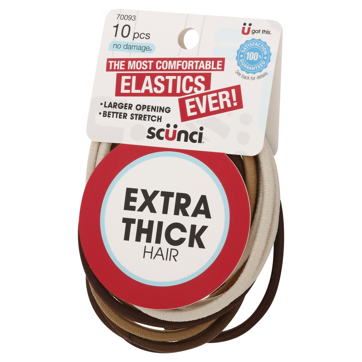 slide 6 of 8, scünci Nylon Extra Thick Elastics Brown/Blonde, 10 ct