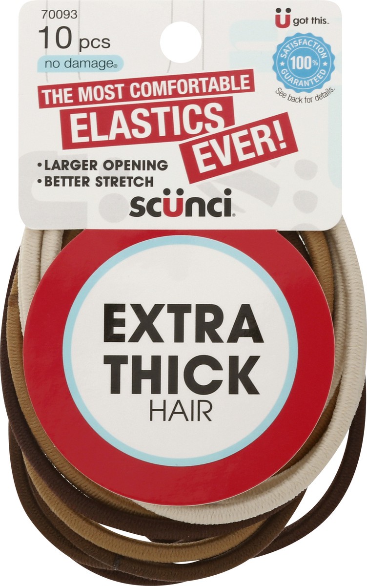 slide 7 of 8, scünci Nylon Extra Thick Elastics Brown/Blonde, 10 ct