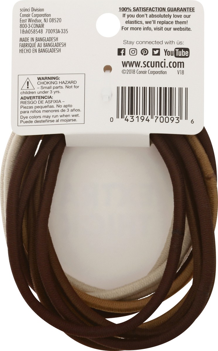 slide 8 of 8, scünci Nylon Extra Thick Elastics Brown/Blonde, 10 ct