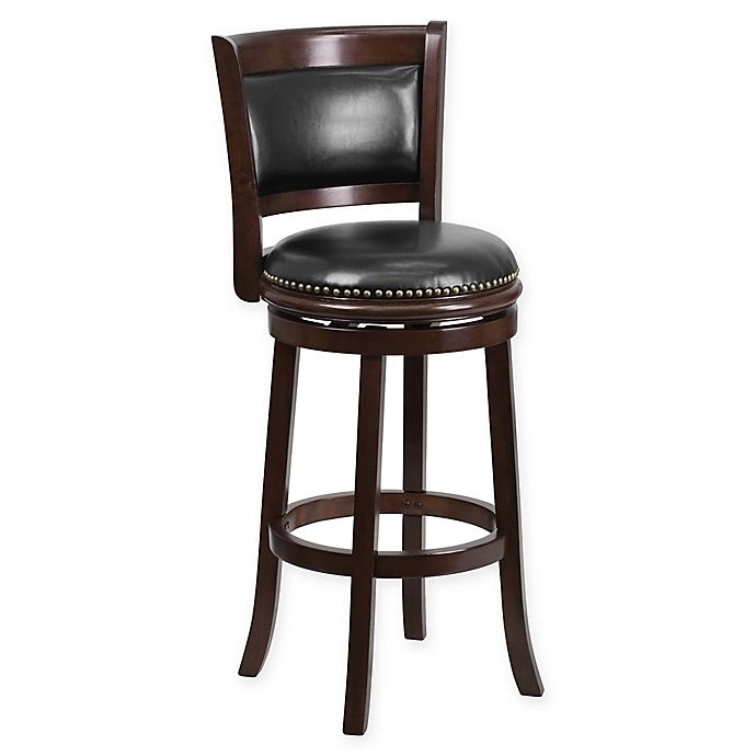 slide 1 of 4, Flash Furniture Wood Counter Stool - Black/Cappuccino, 30 in