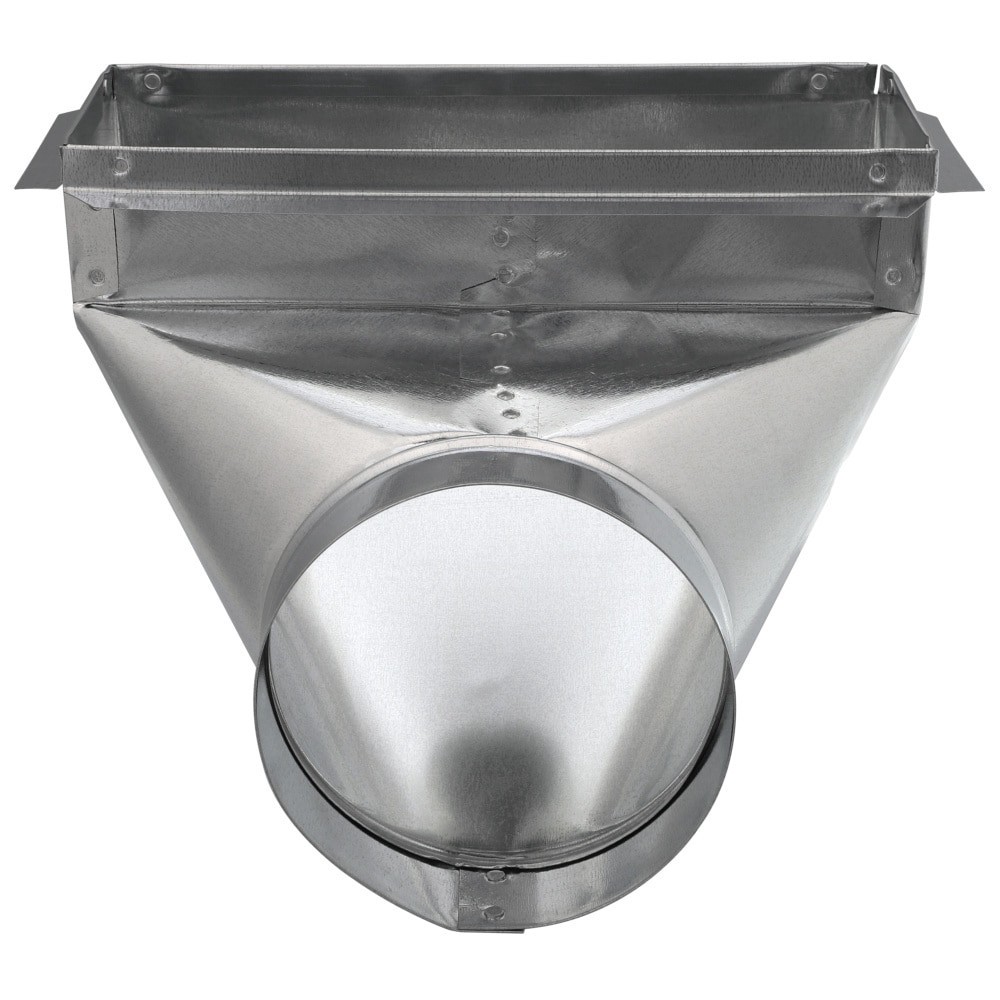 slide 3 of 6, IMPERIAL 6-in 30 Gauge Galvanized steel Round 90 degree register Duct boot, 1 ct