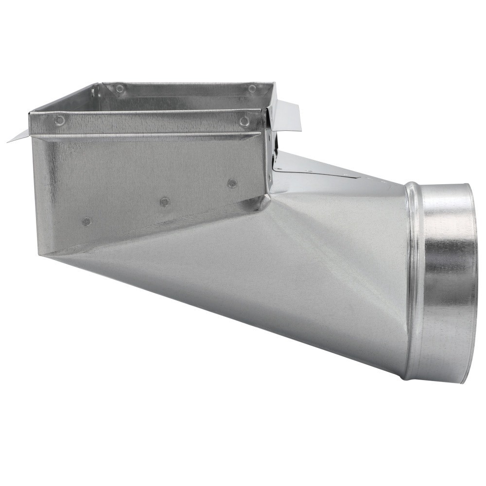 slide 5 of 6, IMPERIAL 6-in 30 Gauge Galvanized steel Round 90 degree register Duct boot, 1 ct