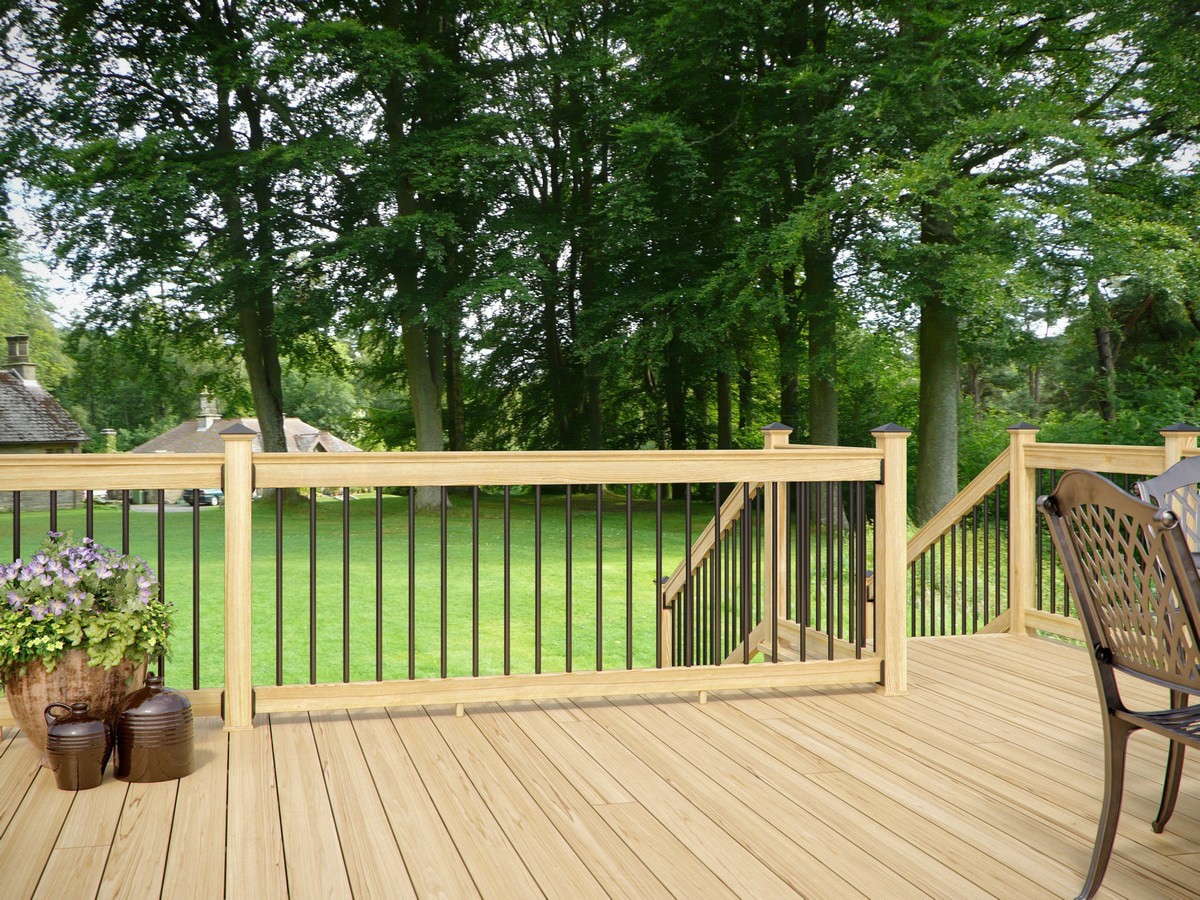 slide 3 of 6, Deckorators 3/4-in x 26-in Black Aluminum Round Deck baluster 10 - Pack, 1 ct