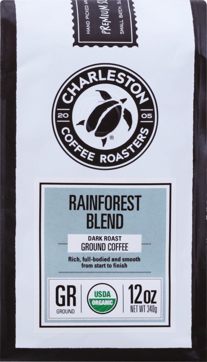 slide 1 of 10, Charleston Coffee Roasters, Rainforest Organic Blend Ground - 12 oz, 12 oz