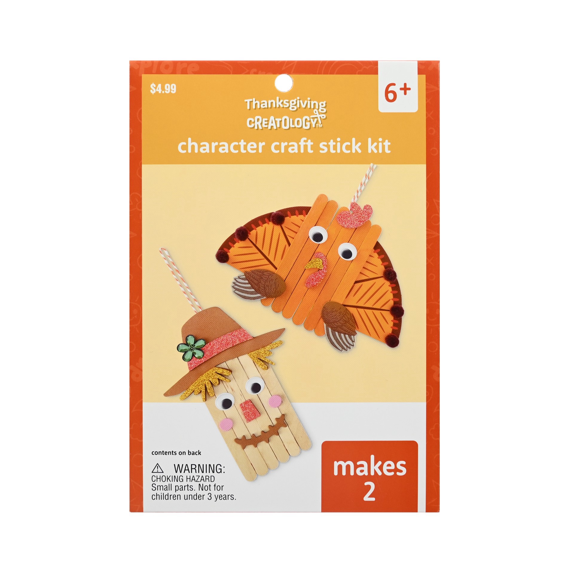 slide 3 of 4, Thanksgiving Character Craft Stick Kit By Creatology, 5.5 in x 8 in x 1.5 in