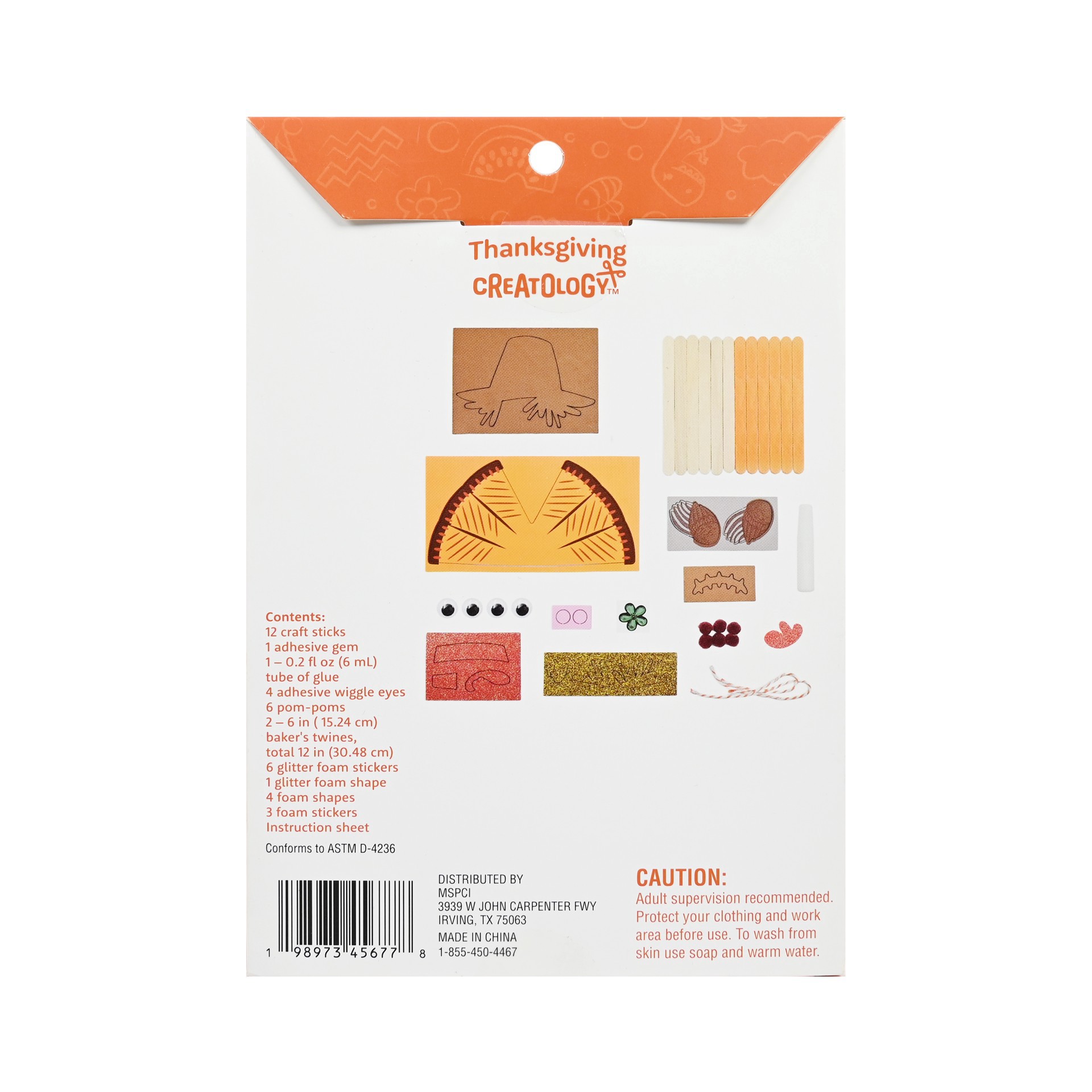 slide 2 of 4, Thanksgiving Character Craft Stick Kit By Creatology, 5.5 in x 8 in x 1.5 in