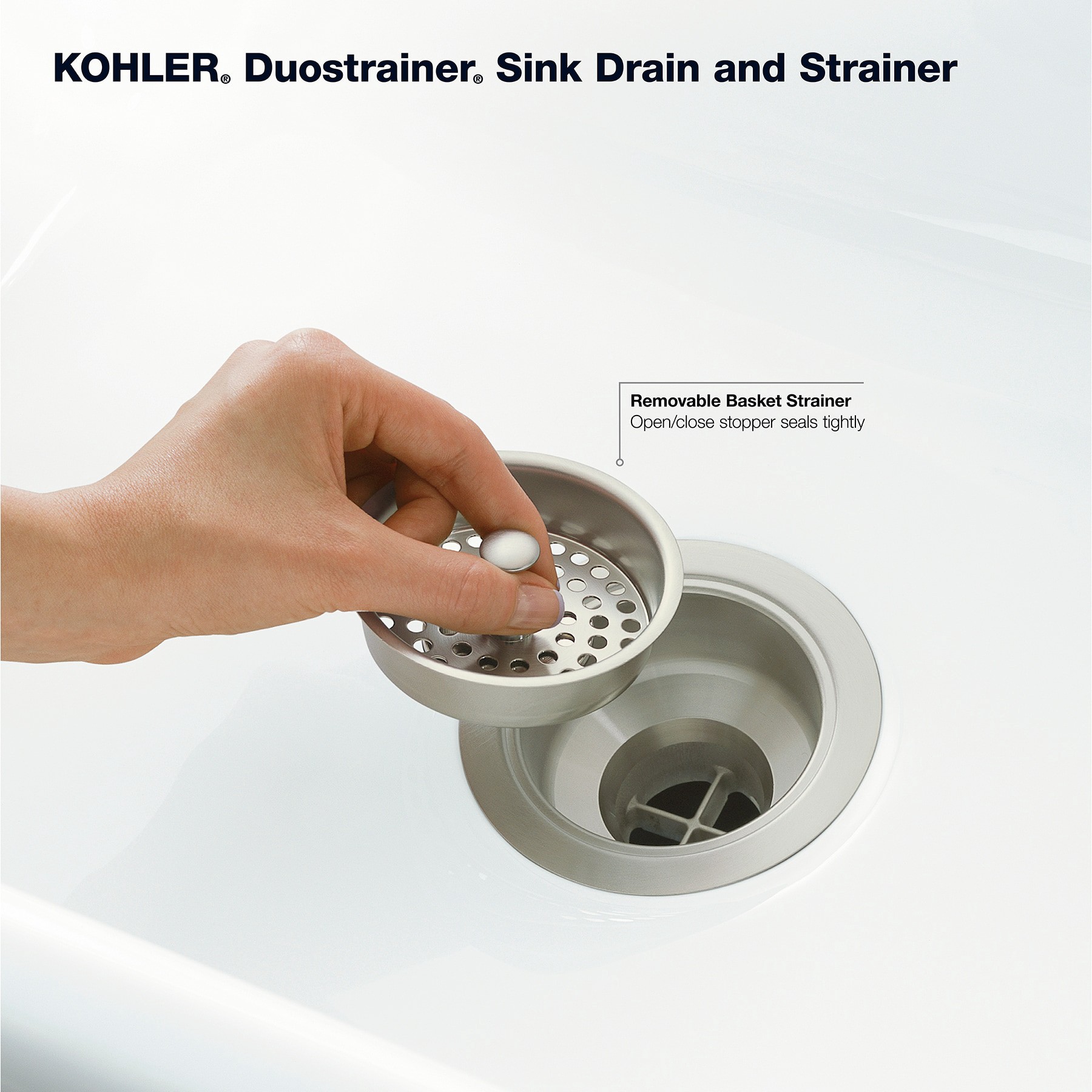 slide 3 of 6, KOHLER 4.5-in Brass Strainer, 1 ct
