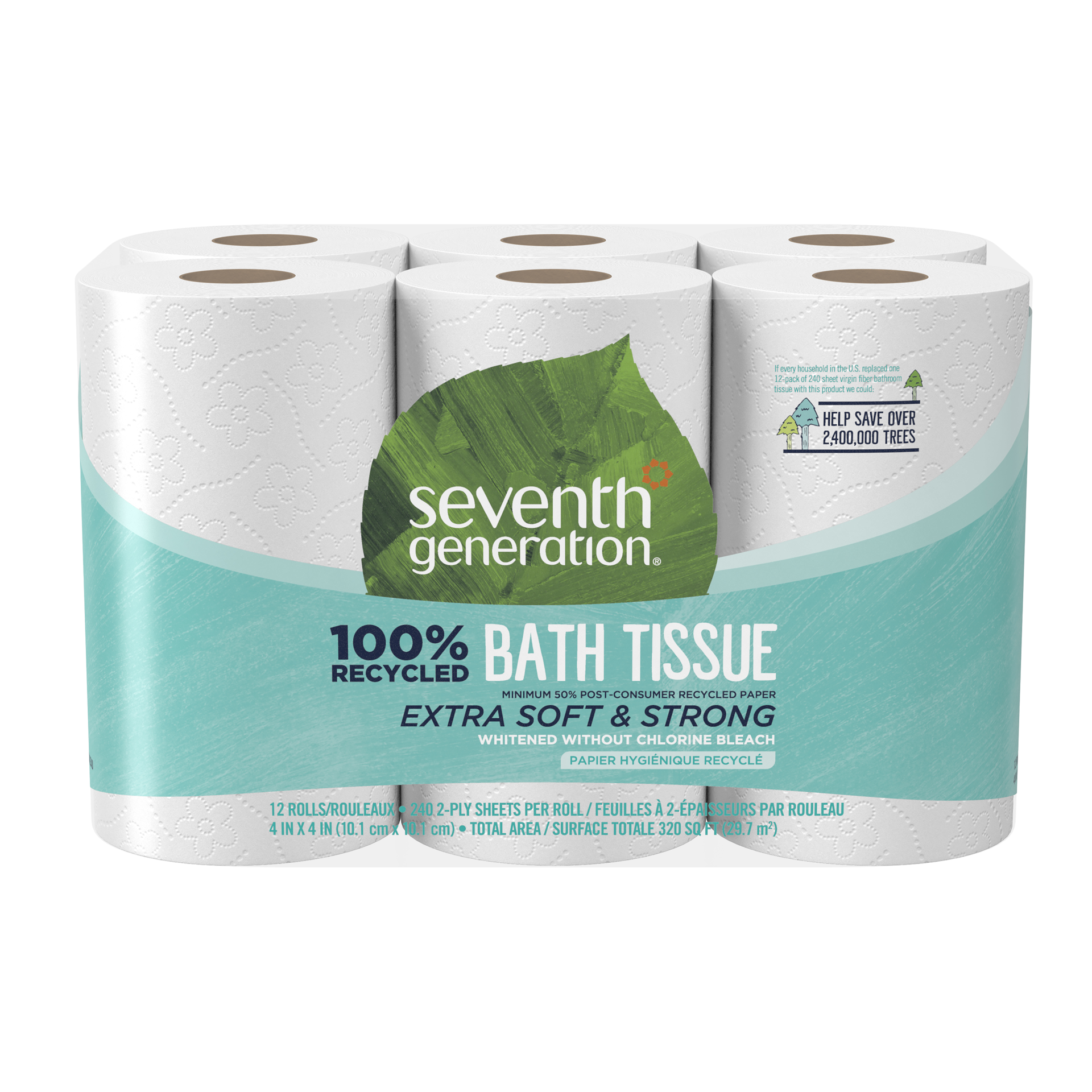 slide 4 of 4, Seventh Generation Toilet Paper Recycled Bath Tissue, 12 Rolls, 12 ct