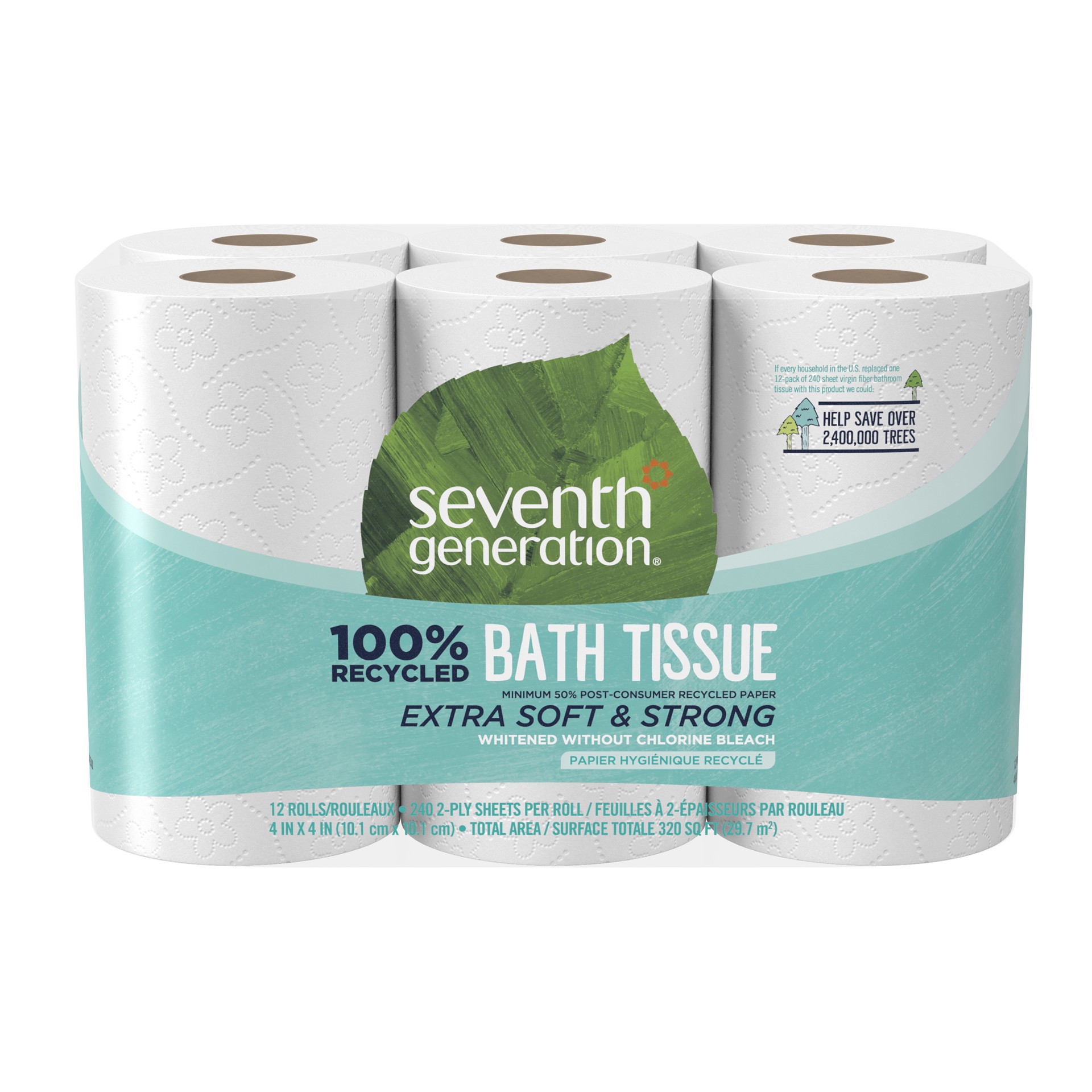 slide 1 of 4, Seventh Generation Toilet Paper Recycled Bath Tissue, 12 Rolls, 12 ct