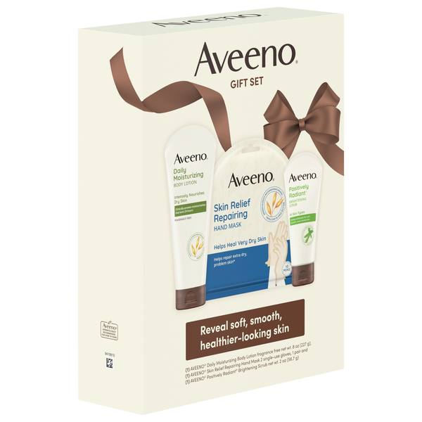 slide 1 of 1, Aveeno Skin Relief Mask/daily Scrub/daily Moisture Lotion Giftset - EA, 1 ct