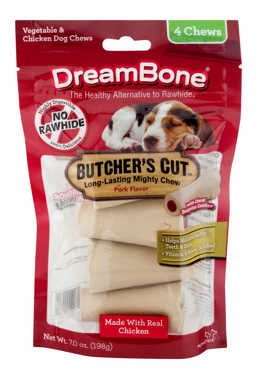 slide 1 of 1, DreamBone Butcher Cut Chews, 4 ct; 7 oz