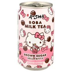 A-Sha Hello Kitty Brown Sugar Boba Milk Tea 10.5 fl oz