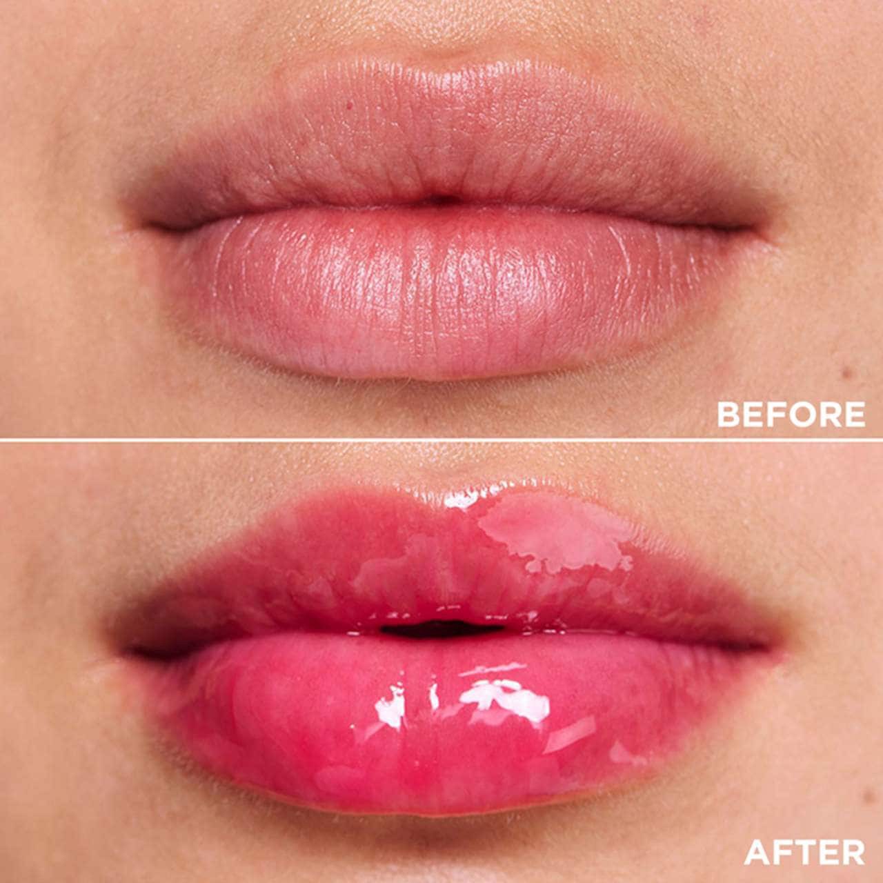 slide 4 of 10, Clarins Lip Comfort Hydrating Oil 04 Pitaya - sheer baby pink, pH reactive, 