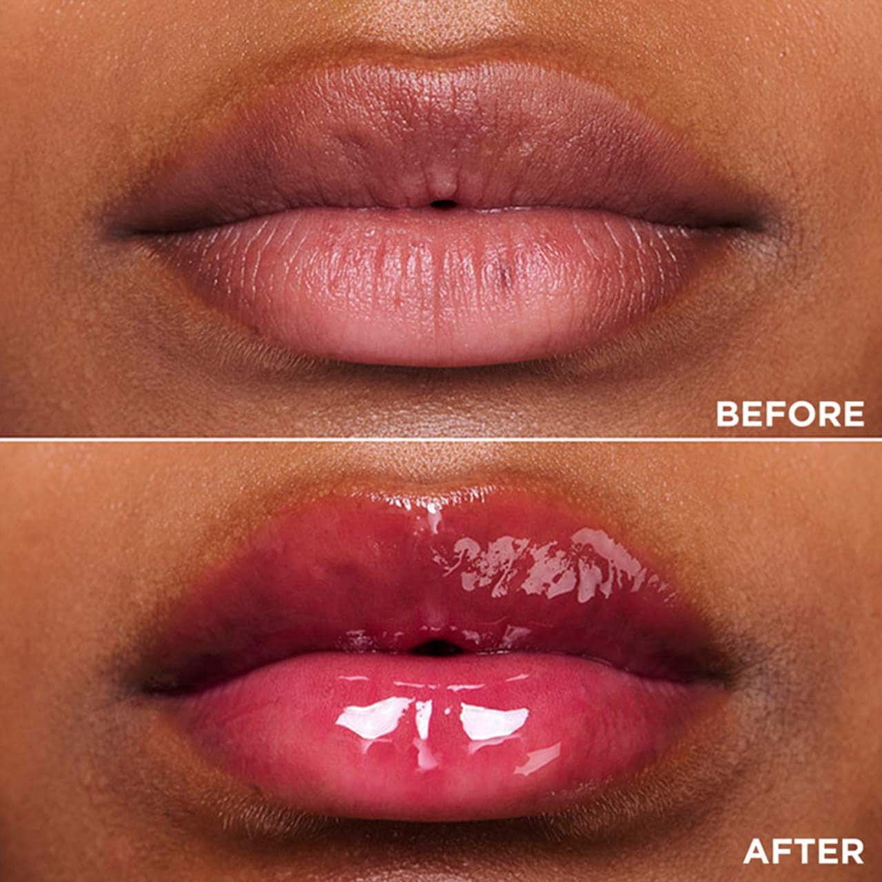 slide 6 of 10, Clarins Lip Comfort Hydrating Oil 04 Pitaya - sheer baby pink, pH reactive, 