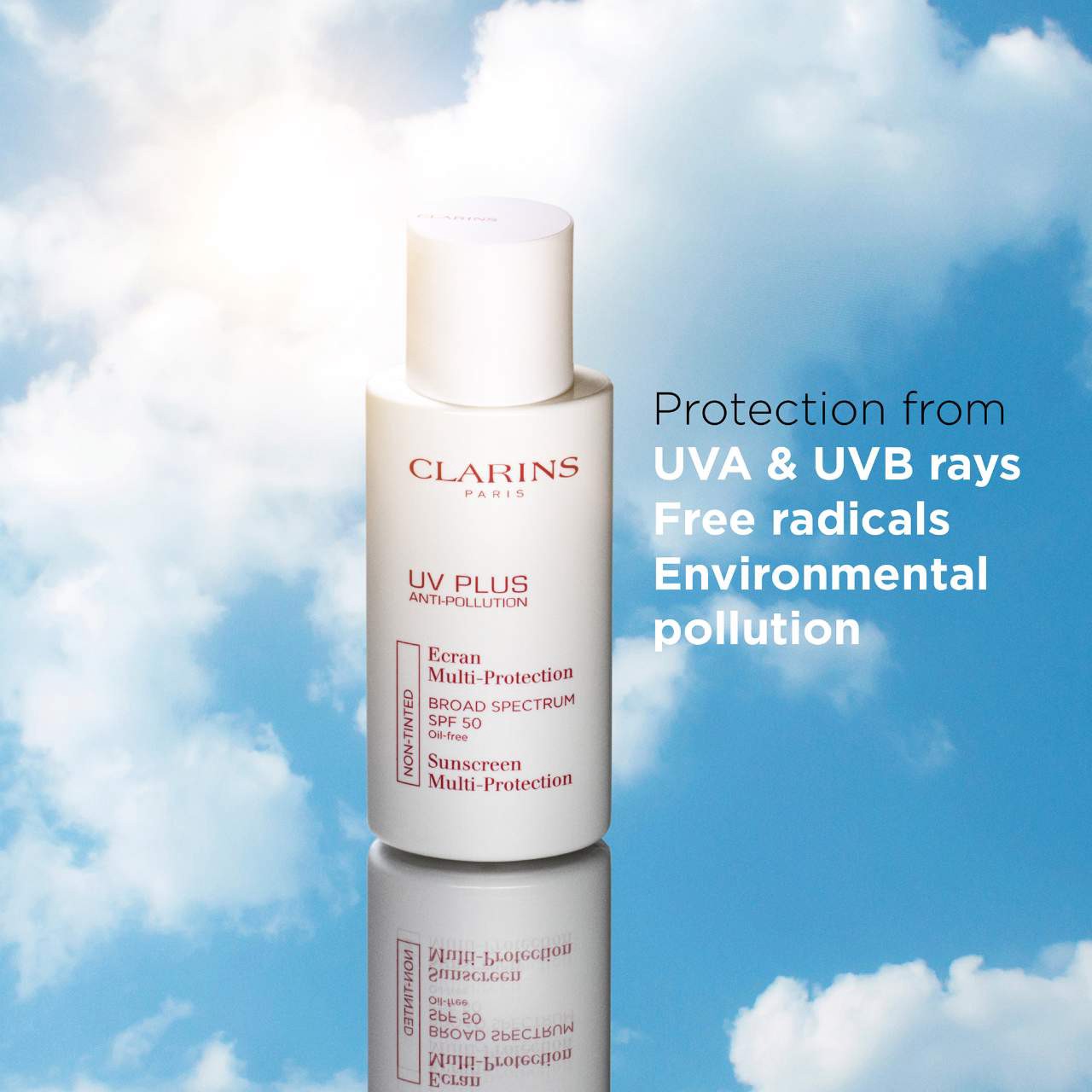 slide 6 of 6, Clarins UV Plus Anti-Pollution Antioxidant Face Sunscreen SPF 50 1.6 oz, 