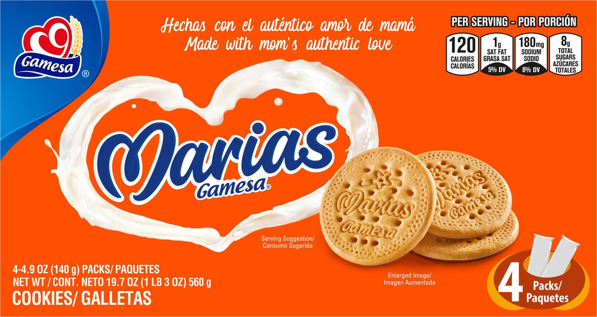 slide 3 of 5, Gamesa Marias Galletas (Vanilla Cookies) Box, 15.5 oz
