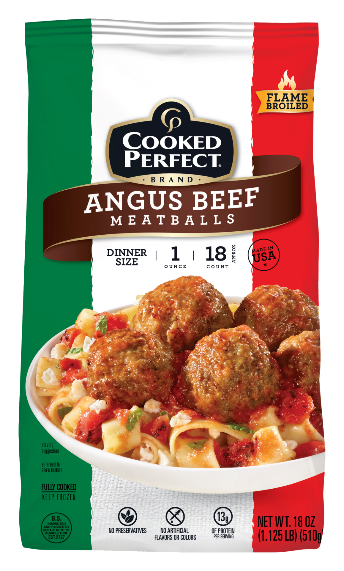 slide 1 of 1, Cooked Perfect Angus Beef Meatballs, 18 Oz, 18 oz
