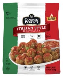 Cooked Perfect Italian Style Meatballs, Bite Size, 40 oz. Bag