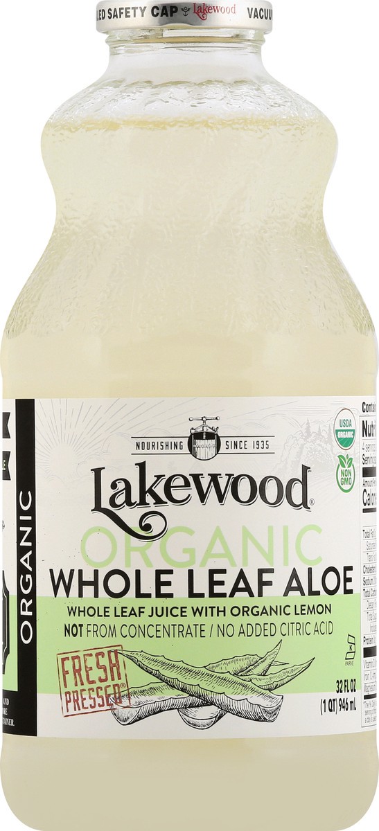 slide 1 of 9, Lakewood Organic Whole Leaf Aloe Juice 32 oz, 32 fl oz