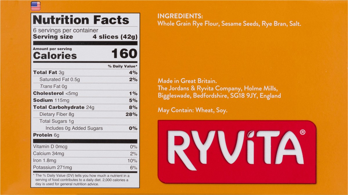 slide 5 of 12, Ryvita Sesame Bread Crisps, 8.8 oz