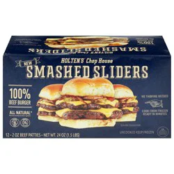 Holten''s Chop House Beef Patties Smashed Sliders 12 - 2 oz Beef Patties
