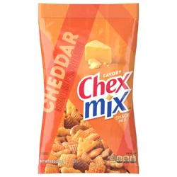 Chex Mix Cheddar Snack Mix, Savory Snack Bag, 8 oz