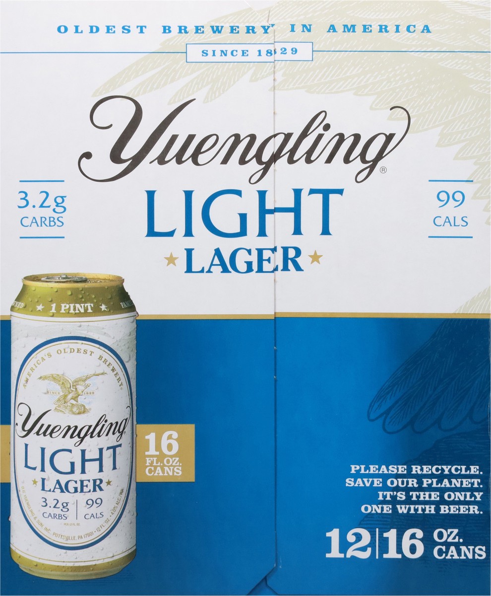 slide 3 of 13, Yuengling Light Lager Beer 12 - 16 oz Cans, 192 oz