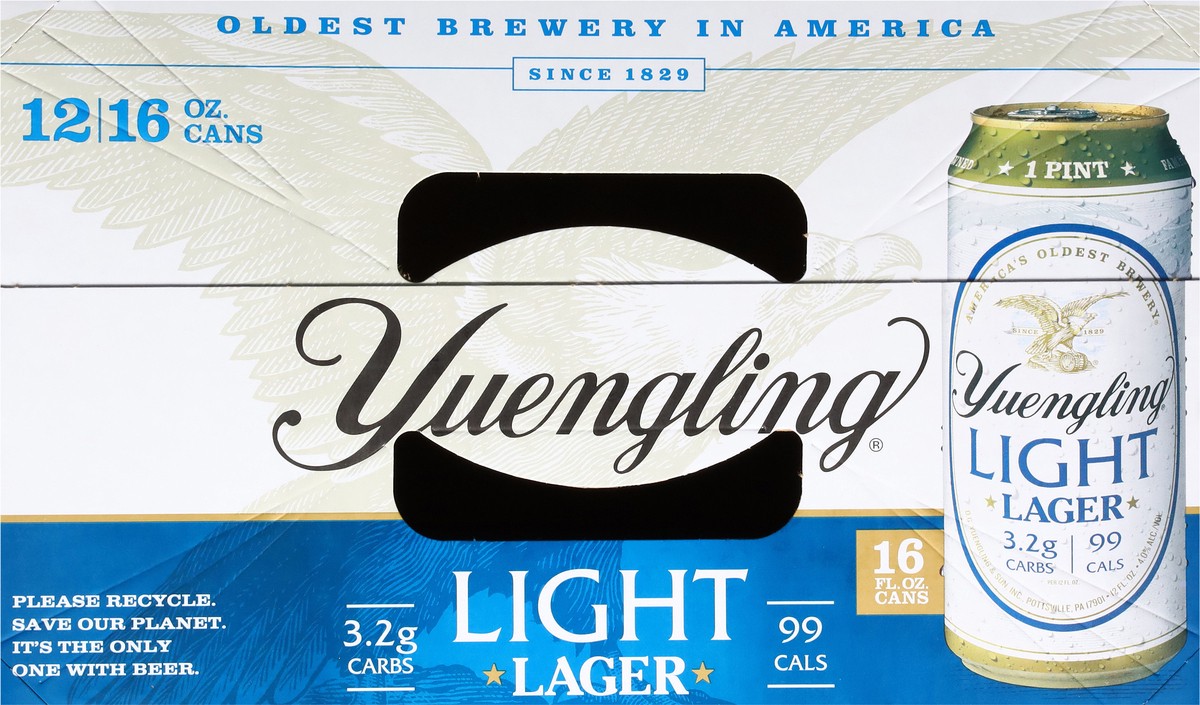 slide 12 of 13, Yuengling Light Lager Beer 12 - 16 oz Cans, 192 oz